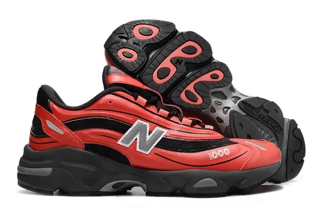 New Balance 1000 Red and Black Chunky Sneakers 4