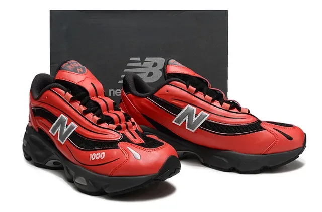 New Balance 1000 Red and Black Chunky Sneakers 5