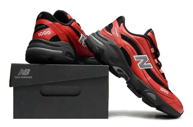 New Balance 1000 Red and Black Chunky Sneakers 6