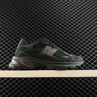 New Balance 2010 Black and Burgundy Chunky Sneakers