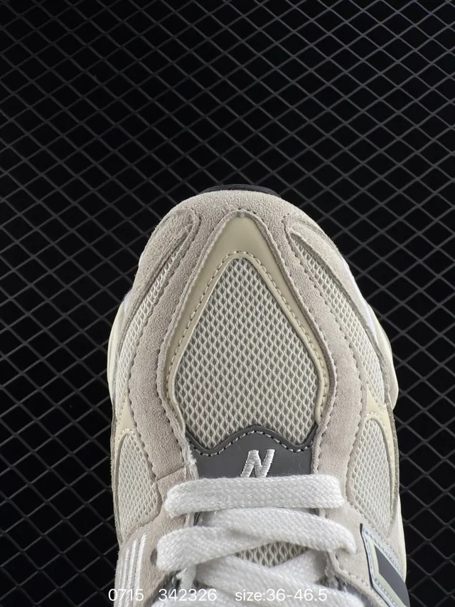 New Balance 342326 Beige Gris Semelle multicouche Cuir suédé et mesh Supérieur Sneakers Chunky 2
