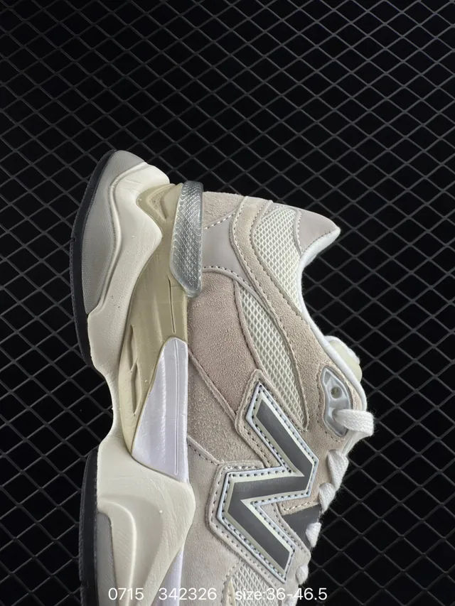 New Balance 342326 Beige Gris Semelle multicouche Cuir suédé et mesh Supérieur Sneakers Chunky 4
