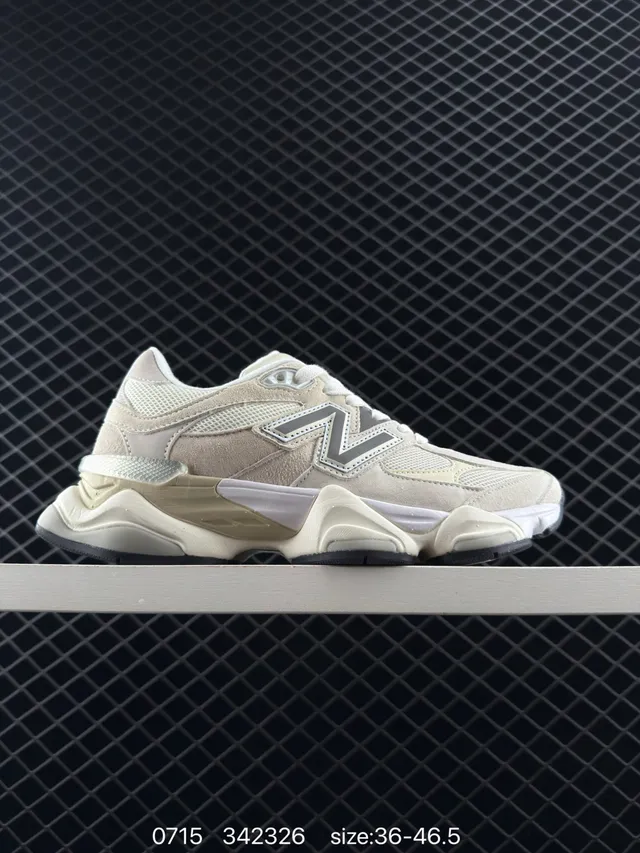 New Balance 342326 Beige Gris Semelle multicouche Cuir suédé et mesh Supérieur Sneakers Chunky 5