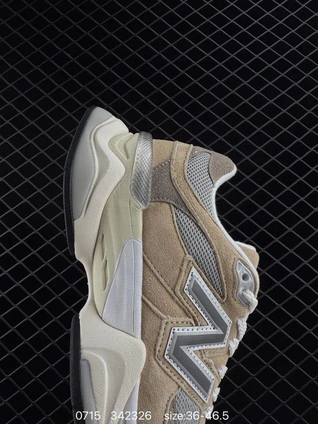 New Balance 342326 Beige Gris Semelle multicouche Cuir suédé et mesh Supérieur Sneakers Chunky 8