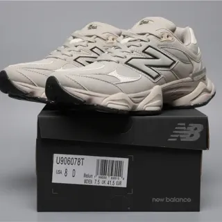 New Balance 9060 米色和黑色厚底运动鞋