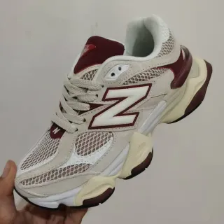 New Balance 9060 Beige و Maroon كانكي سكينرز
