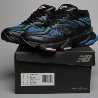 New Balance 9060 Black Blue Teal Pink Chunky Sneakers