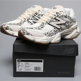 New Balance 9060 Leopard Print Cream and Gum Lifestyle Sneakers