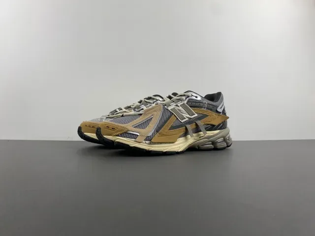 New Balance Beige Gray Multi-Material Upper Sculpted Midsole Sneakers 10