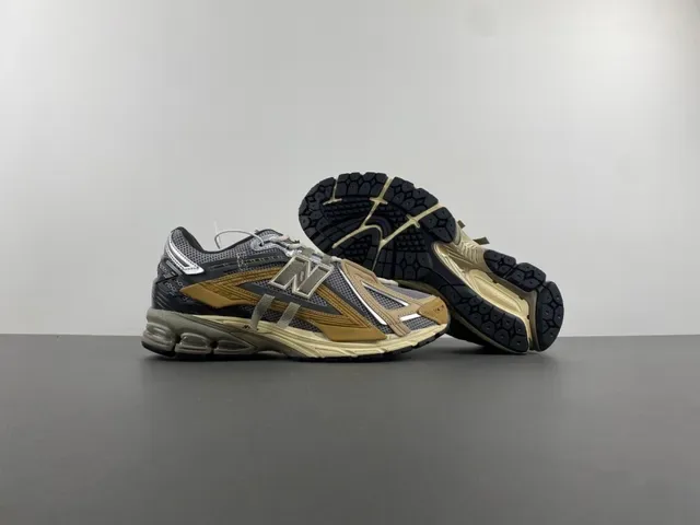 New Balance Beige Gray Multi-Material Upper Sculpted Midsole Sneakers 11
