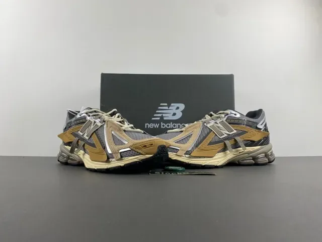 New Balance Beige Gray Multi-Material Upper Sculpted Midsole Sneakers 12