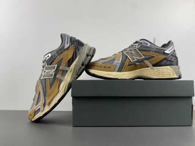 New Balance Beige Gray Multi-Material Upper Sculpted Midsole Sneakers 13