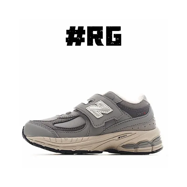 New Balance Beige Gris Fermeture de Sangle Velcro Col Forré de Fleece Sneakers Lifestyle 3