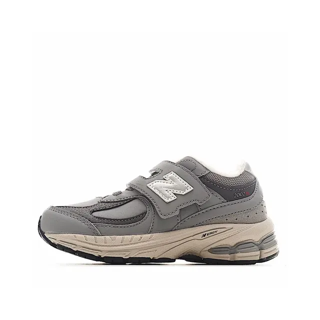 New Balance Beige Gris Fermeture de Sangle Velcro Col Forré de Fleece Sneakers Lifestyle 6