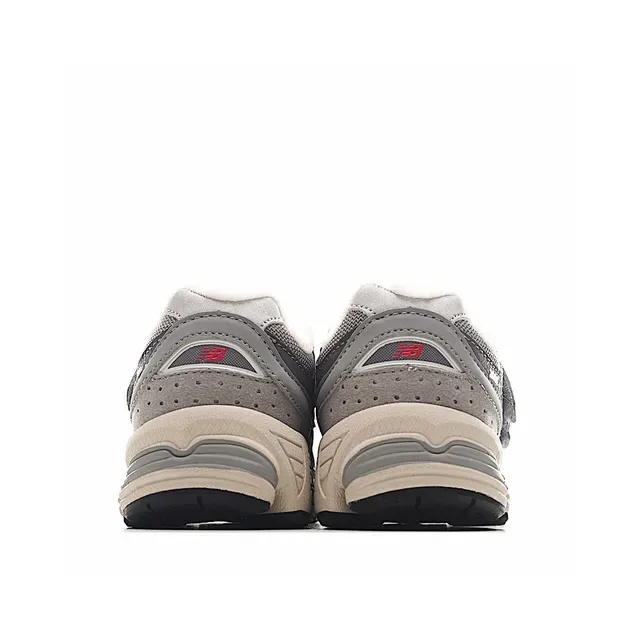 New Balance Beige Gris Fermeture de Sangle Velcro Col Forré de Fleece Sneakers Lifestyle 8
