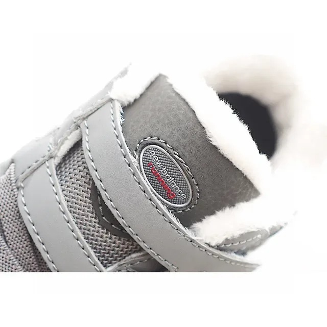 New Balance Beige Gris Fermeture de Sangle Velcro Col Forré de Fleece Sneakers Lifestyle 12