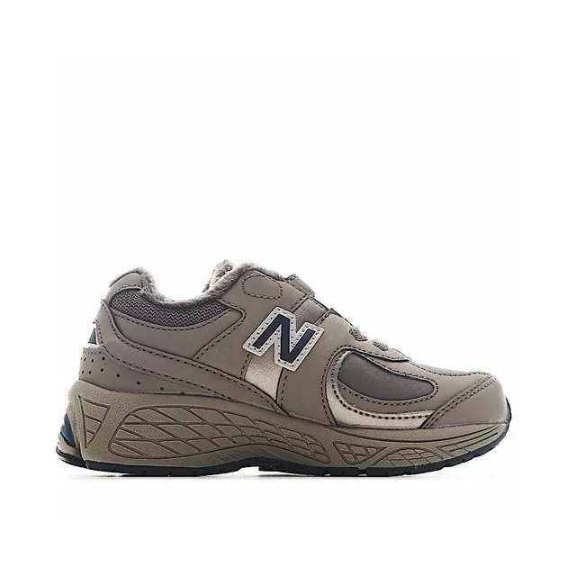 New Balance Beige Gris Fermeture de Sangle Velcro Col Forré de Fleece Sneakers Lifestyle 16