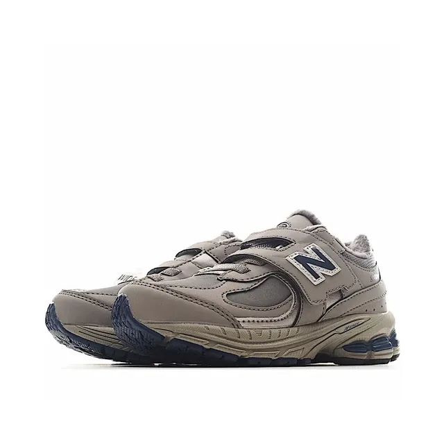 New Balance Beige Gris Fermeture de Sangle Velcro Col Forré de Fleece Sneakers Lifestyle 17