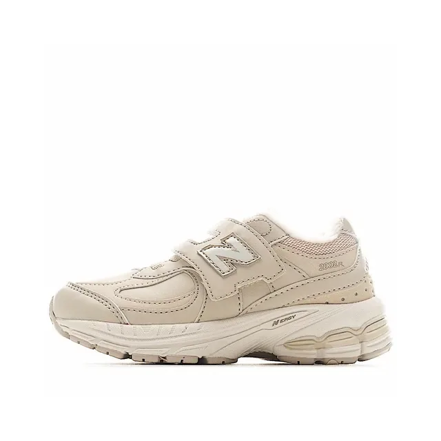 New Balance Beige Gris Fermeture de Sangle Velcro Col Forré de Fleece Sneakers Lifestyle 23