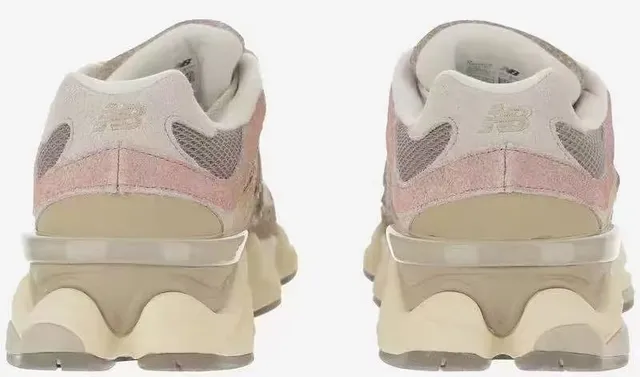 New Balance حذاء رياضي بيجي وردي وسيط الوسيط المواد المختلطة في الجزء العلوي أحذية سميكة 3