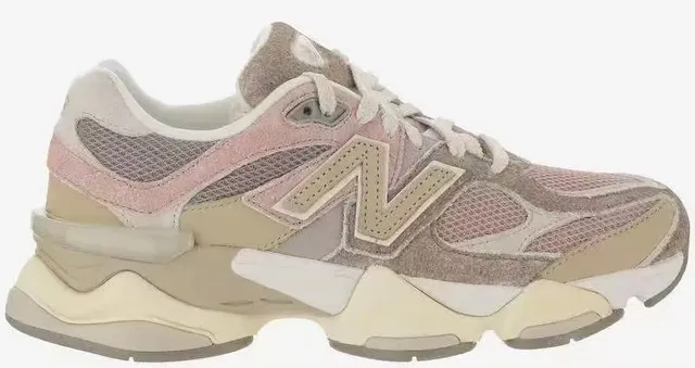 New Balance حذاء رياضي بيجي وردي وسيط الوسيط المواد المختلطة في الجزء العلوي أحذية سميكة 5