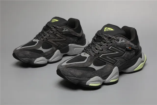 New Balance Negro Gris Silueta Gruesa Suede Y Malla Superior Zapatos Lifestyle 5