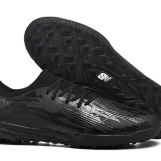 New Balance Black Monochrome Glossy Embossed Upper Turf Soccer Shoes