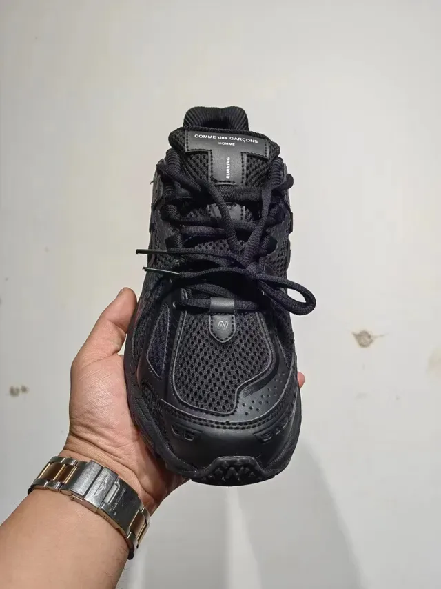 New Balance أحذية الجري أسود أحادي اللون شبكي وطبقة تركيبية 6