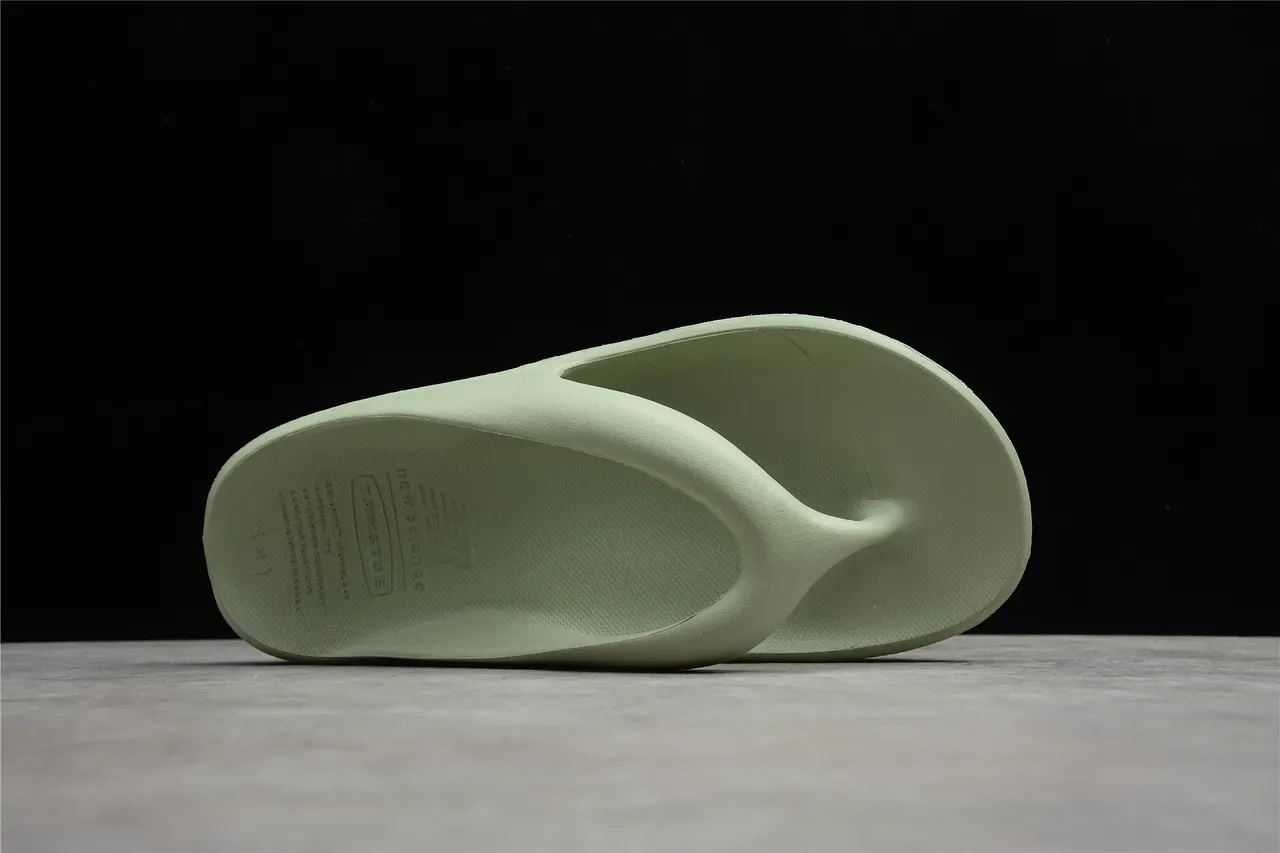 New Balance Green Molded Monochrome Contoured Footbed Slippers 4