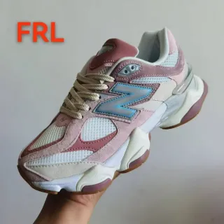 New Balance Pink White Platform Sole Mixed Suede And Mesh Upper Chunky Sneakers