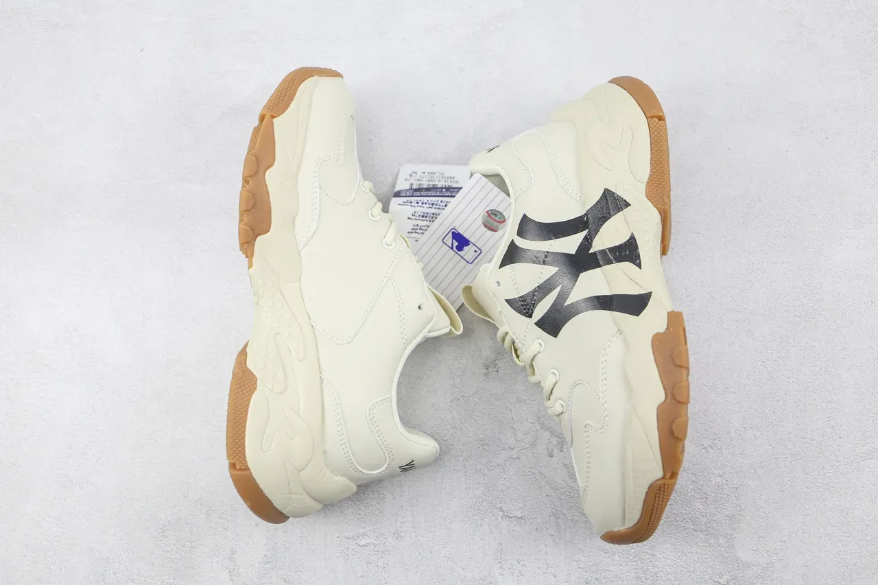 New Era Beige Black Sole Oversized NY Logo Chunky Sneakers 2