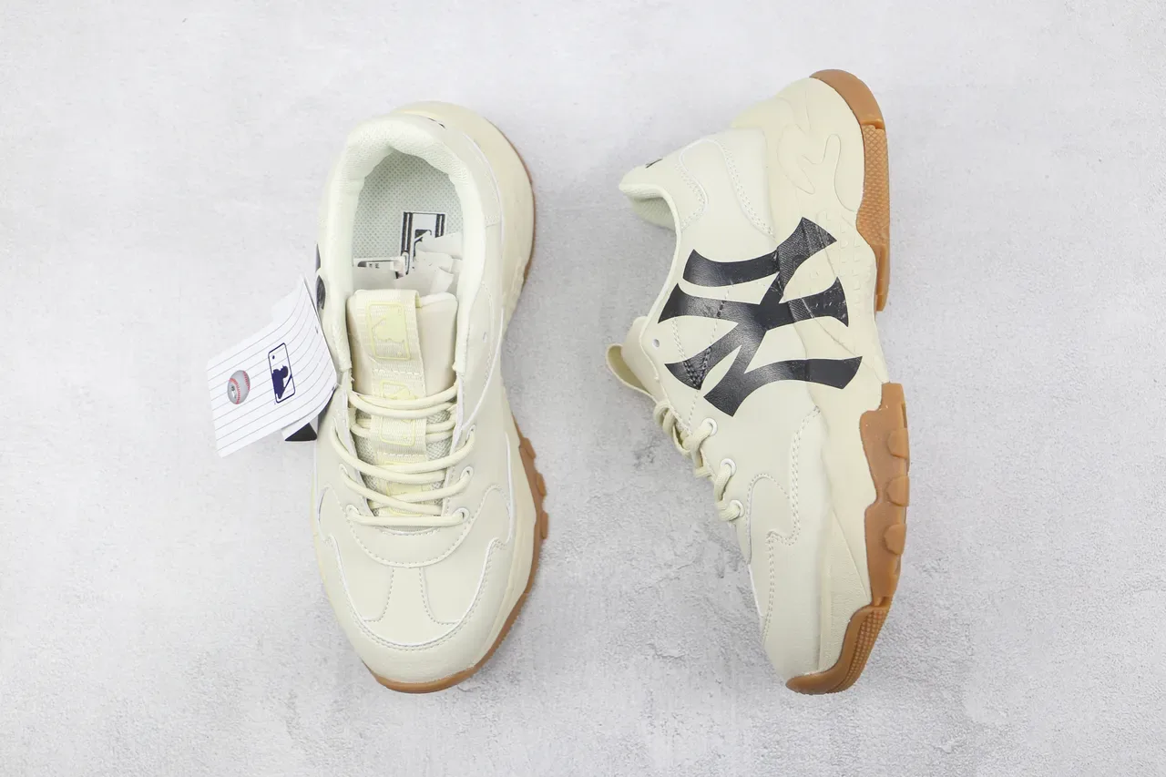 New Era Beige Black Sole Oversized NY Logo Chunky Sneakers 3