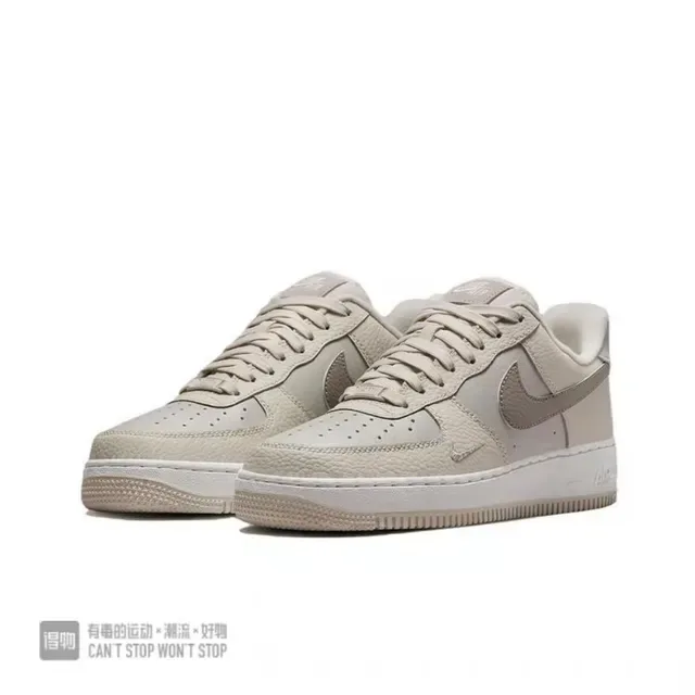 Nike Air Force 1 Beige Couro Tonal Tênis Lifestyle 6