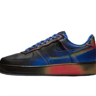 Nike Air Force 1 Black Blue Red Iridescent Gradient Lifestyle Sneakers