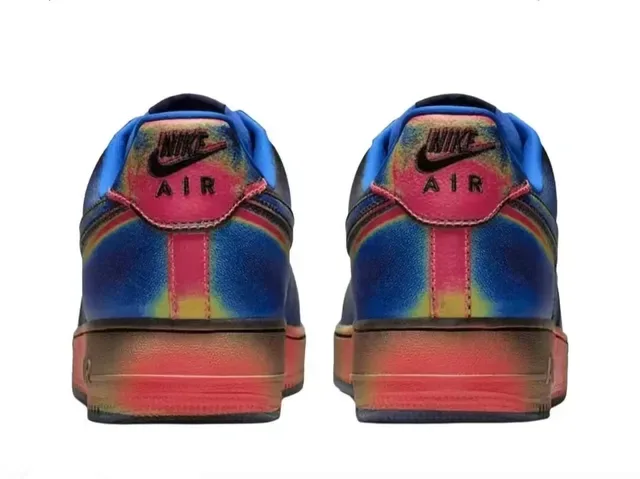 Nike Air Force 1 Black Blue Red Iridescent Gradient Lifestyle Sneakers 3