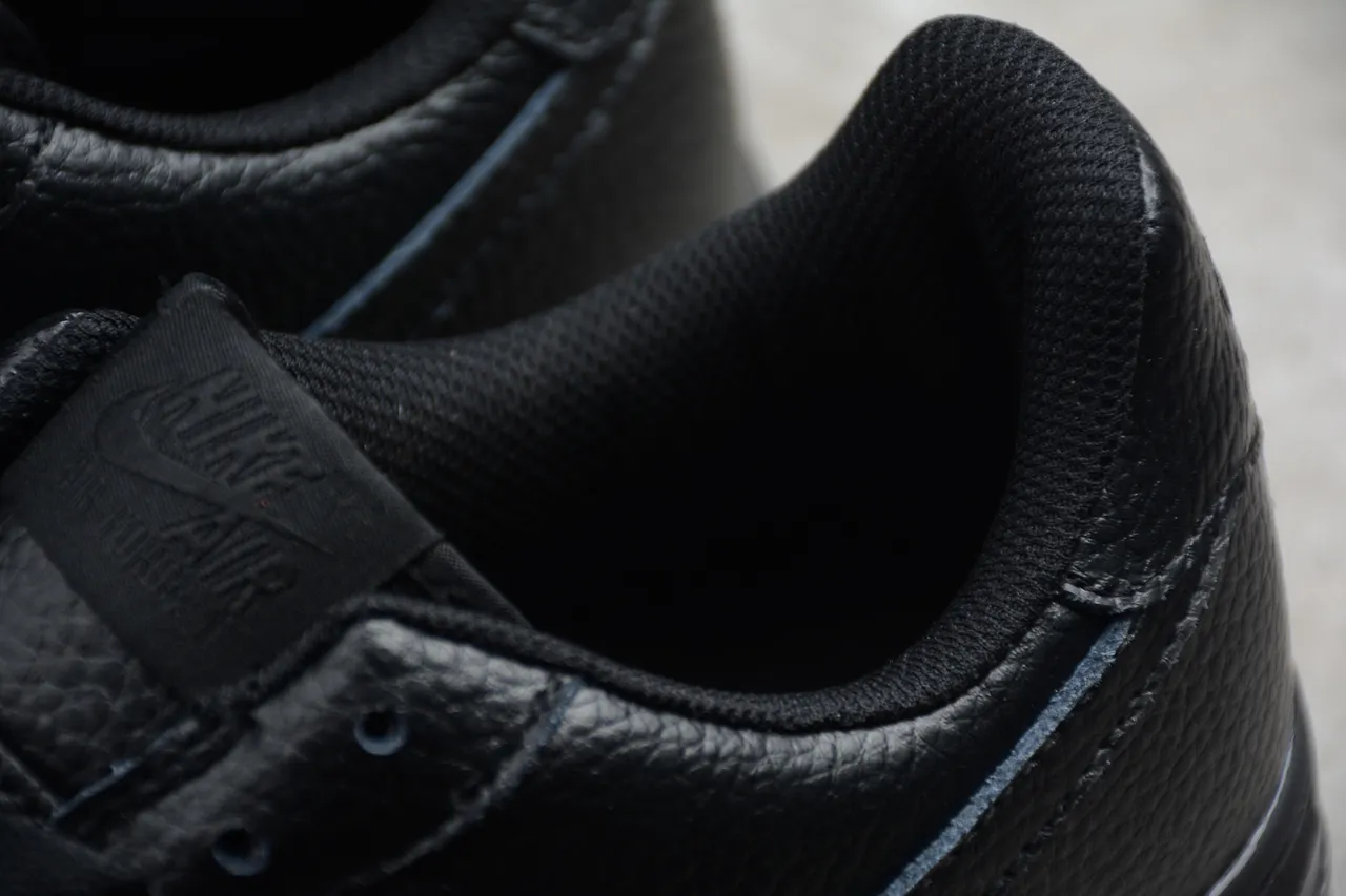 Nike Air Force 1 Black Pebbled Leather Lifestyle Sneakers 7