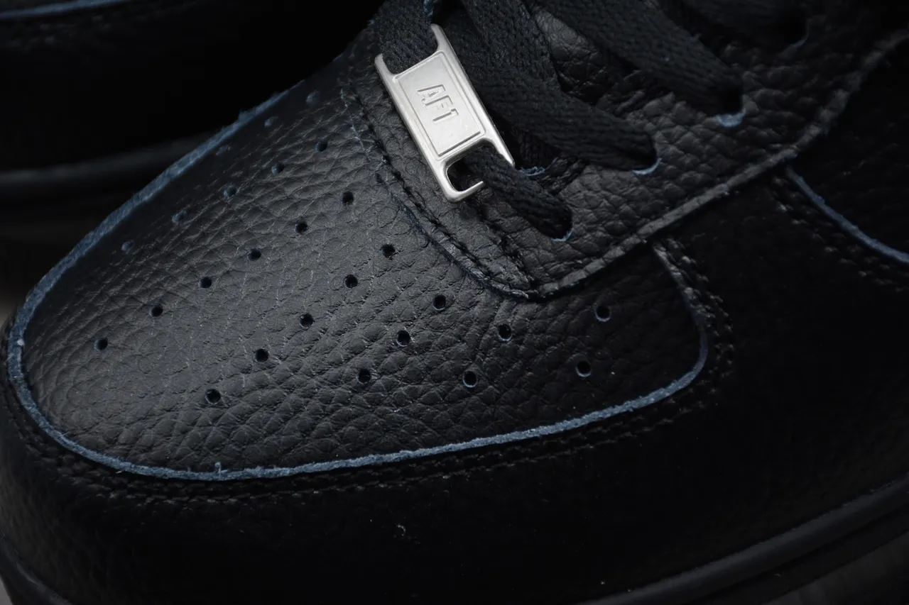Nike Air Force 1 Black Pebbled Leather Lifestyle Sneakers 9
