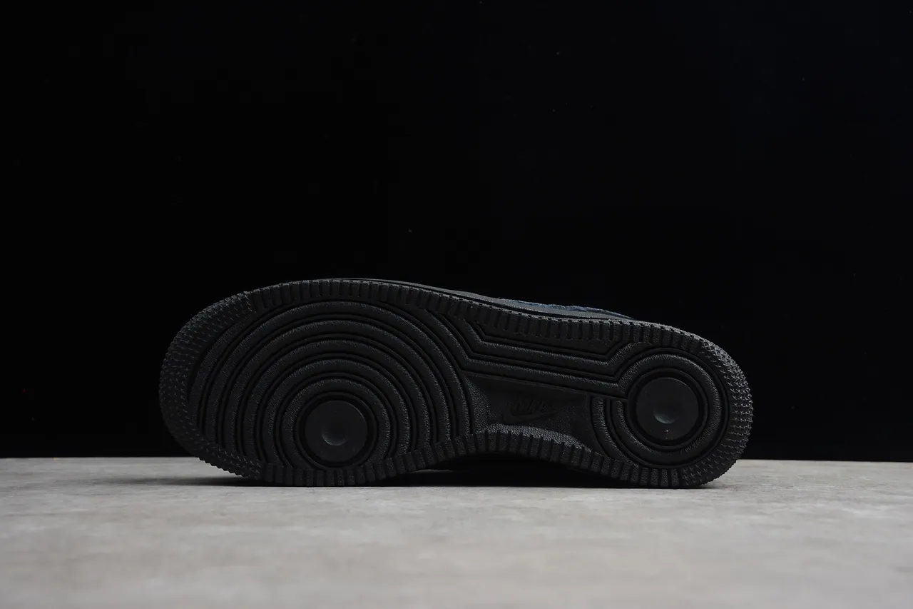 Nike Air Force 1 Black Pebbled Leather Lifestyle Sneakers 12