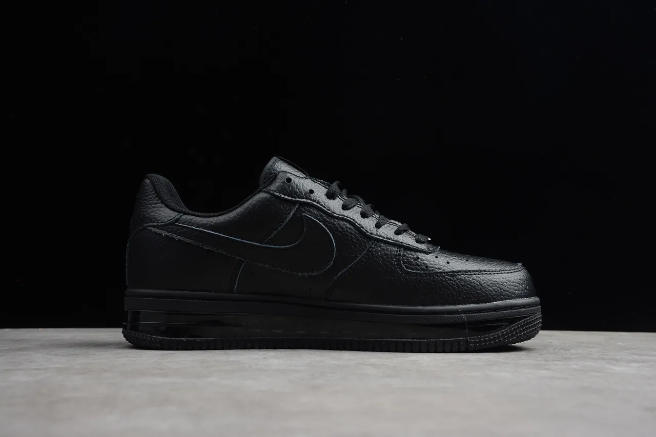 Nike Air Force 1 Black Pebbled Leather Lifestyle Sneakers 14