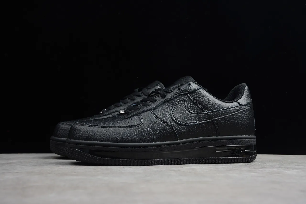Nike Air Force 1 Black Pebbled Leather Lifestyle Sneakers 15