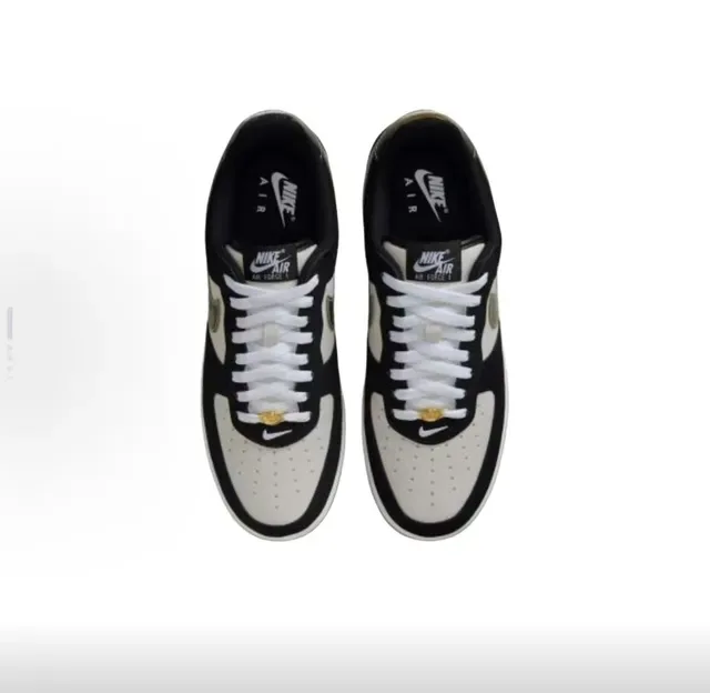 Nike Air Force 1 Black White Camo Swoosh Lifestyle Sneakers 4
