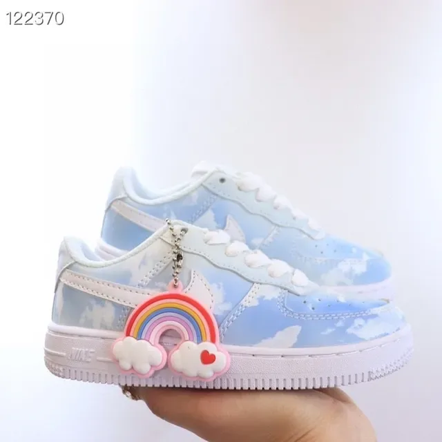 Nike Air Force 1 Blue Red Yellow Lifestyle Sneakers 17