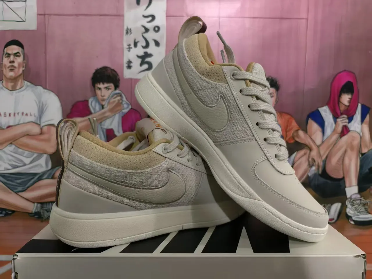 Nike Air Force 1 Gray Beige Mesh-and-Leather Upper Lifestyle Sneakers 5