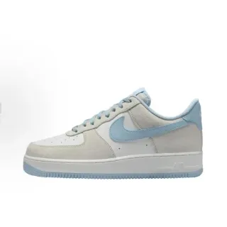 Nike Air Force 1 Light Beige and Pale Blue Lifestyle Sneakers