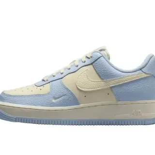 Nike Air Force 1 Light Blue and Cream Lifestyle Sneakers