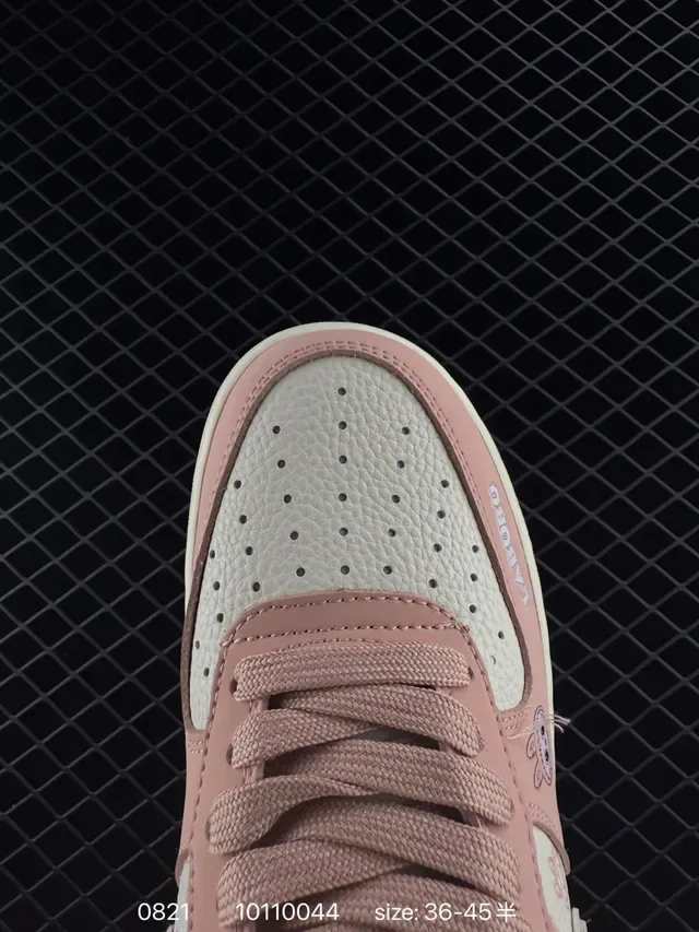 Nike Air Force 1 Low Beige and Pink Graphic Patchwork Lifestyle Sneakers 3