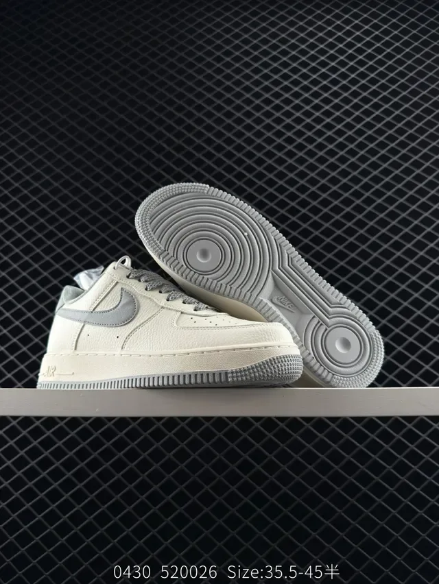 Nike Air Force 1 Low Off-White and Gray Lifestyle Sneakers 2