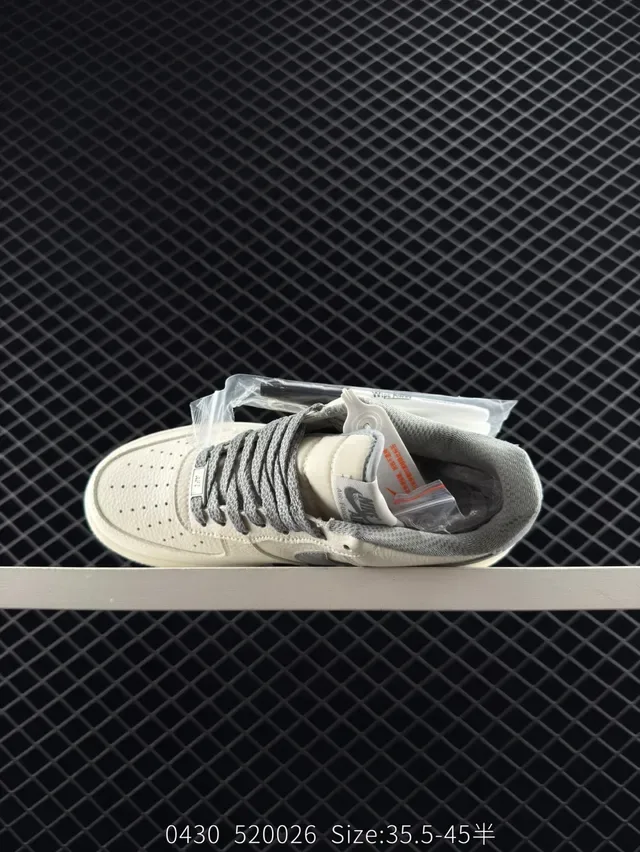 Nike Air Force 1 Low Off-White and Gray Lifestyle Sneakers 5