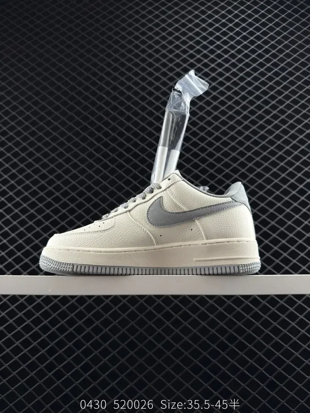 Nike Air Force 1 Low Off-White and Gray Lifestyle Sneakers 6