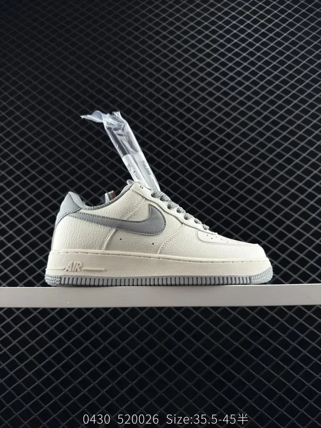 Nike Air Force 1 Low Off-White and Gray Lifestyle Sneakers 7
